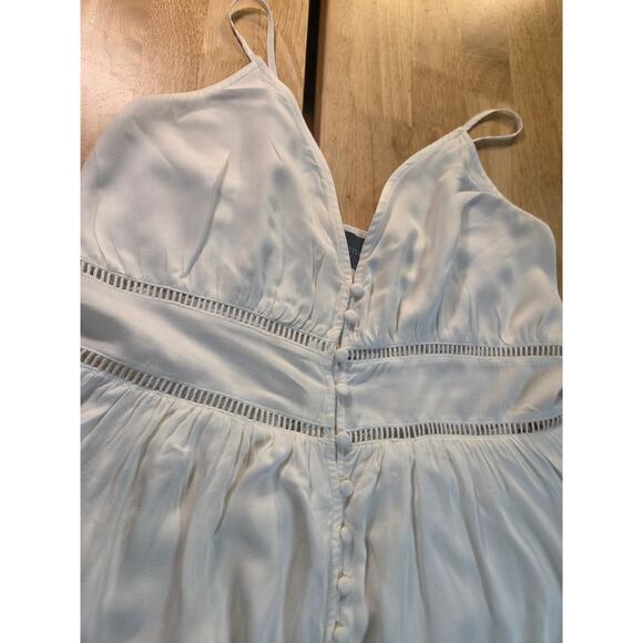 Hudson Bay spaghetti strap White tiered summer dress MIDI cotton lightweight sm - Picture 3 of 5